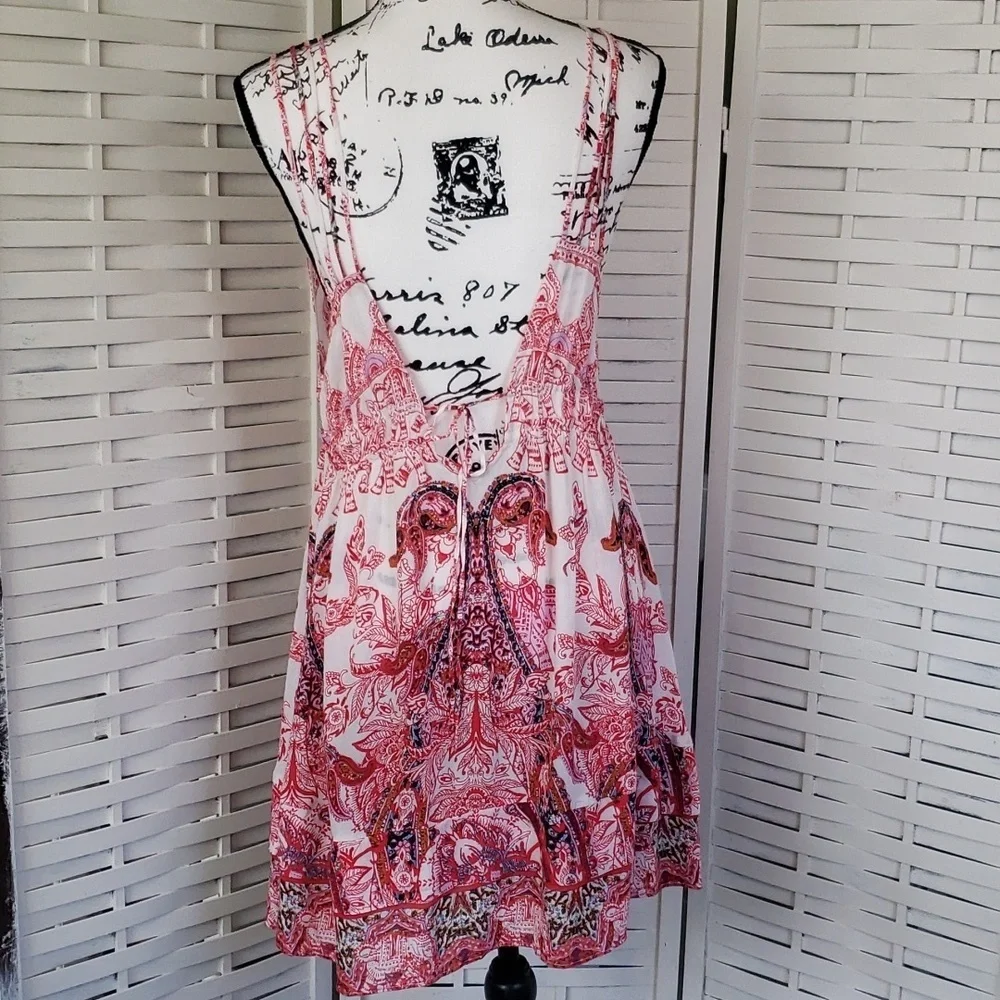Free People Red and white intimately louche dress M - Picture 4 of 7